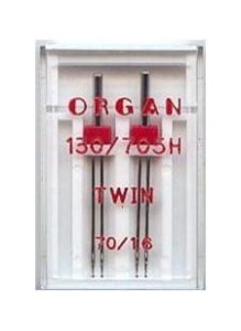 Igły Organ podwójne do tkanin o grubości 70 i rozstawie 1,6 mm - 2 szt