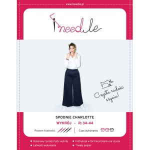 Wykrój na spodnie damskie z szerokimi nogawkami Charlotte