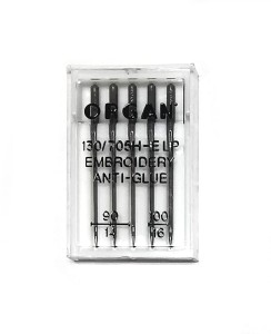 Igły Organ Embroidery Anti-Glue z specjalna powłoką grubość 3x90, 2x100
