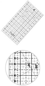 Linijka do patchworku i quiltingu, 160x320 mm, podziałka centymetrowa, czarna