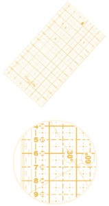 Linijka do patchworku i quiltingu, 160x320 mm, podziałka centymetrowa, żółta