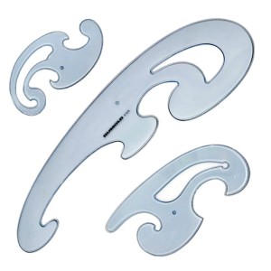 Zestaw krzywików, linijek