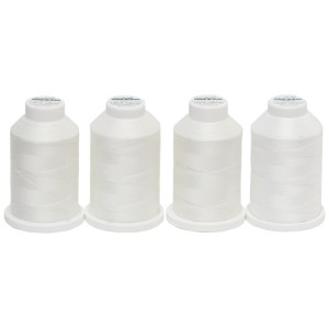 Zestaw nici owerlokowych standardowych i elastycznych Madeira Aerolock i Aeroflock - złamana biel