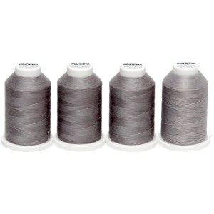 Zestaw nici owerlokowych standardowych i elastycznych Madeira Aerolock i Aeroflock - szare
