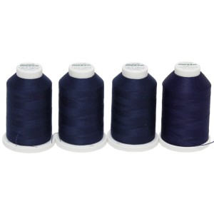 Zestaw nici owerlokowych standardowych i elastycznych Madeira Aerolock i Aeroflock - granatowy