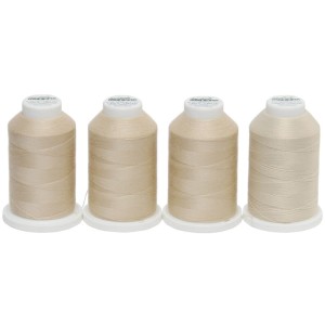 Zestaw nici owerlokowych standardowych i elastycznych Madeira Aerolock i Aeroflock - kremowe