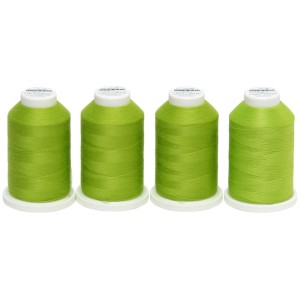 Zestaw nici owerlokowych standardowych i elastycznych Madeira Aerolock i Aeroflock - jasnozielone