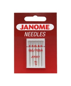 Igły Janome do dzianin i materiałów elastycznych - 5 szt. o grubości 90