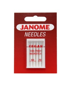 Igły Janome do jedwabiu i mikrofazy - 5 szt. o grubościach 60 i 70