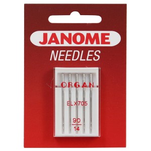 Igły Janome do dzianin i materiałów elastycznych - 5 szt. o grubości 90 (do covera)