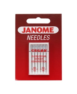 Igły Janome do dzianin i materiałów elastycznych - 6 szt. o grubości 80 i 90 (do cover)