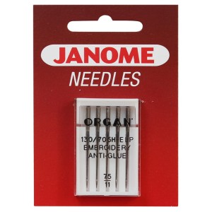 Igły Janome do haftowania Anti-Glue - 5 szt. o grubości 75