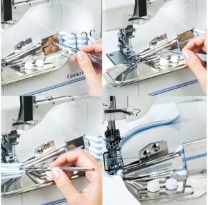 Profesjonalny lamownik Janome (8 mm) z przezroczystą stopką do covera