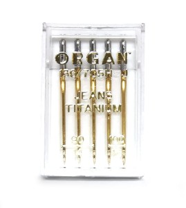 Igły Organ Jeans Titanium grubość 3x90, 2x100 - 5 szt