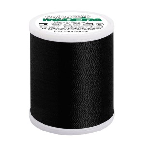 Nić hafciarska Madeira Polyneon 40, czarna, 1000m