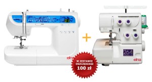 Maszyna do szycia Elna 520 + owerlok Elna 264D