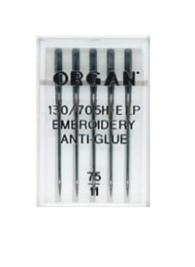 Igły Organ Embroidery Anti-Glue z specjalna powłoką grubość 75 - 5 szt