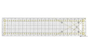 Linijka prostokątna 45x10 cm z zaznaczonymi kątami
